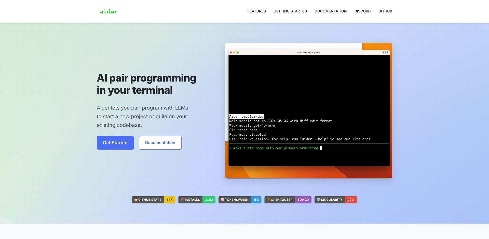 aider.chat - Code generation tool for modifying and creating code (100+ langua