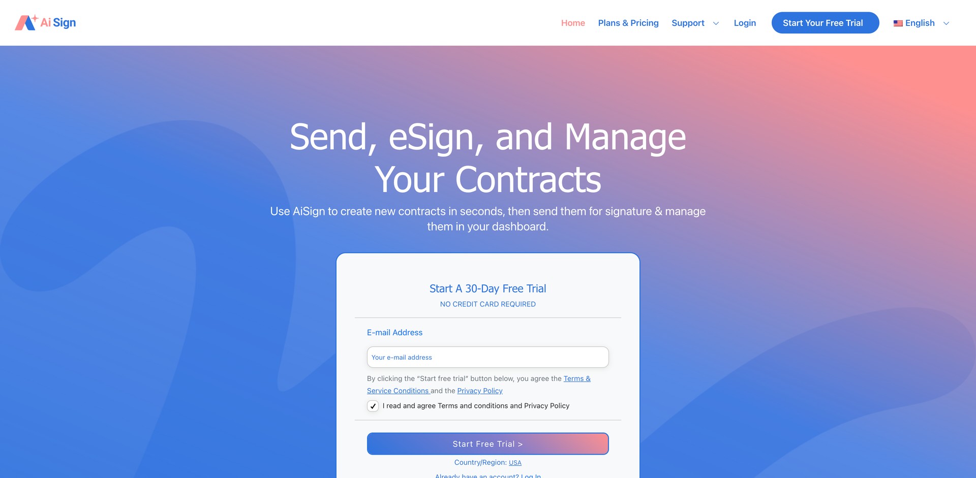 aisign.ai - Automate contract e-signatures, tracking, and management.