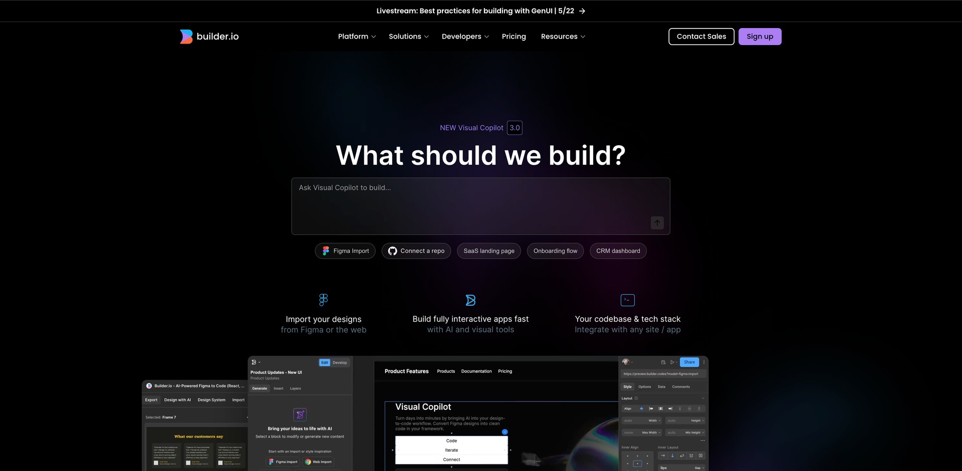 builder.io - Figma to code, visual editing, content management, A/B testing.