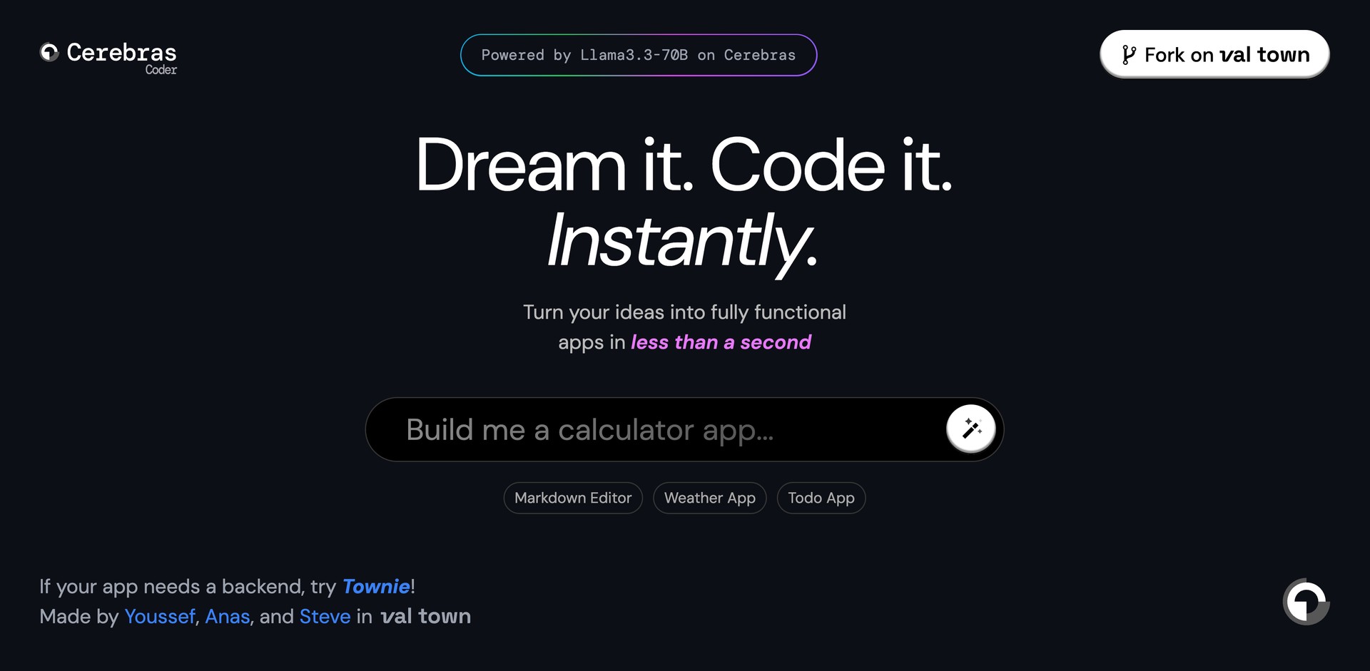 cerebrascoder.com - Generates code for simple web apps like to-do lists.