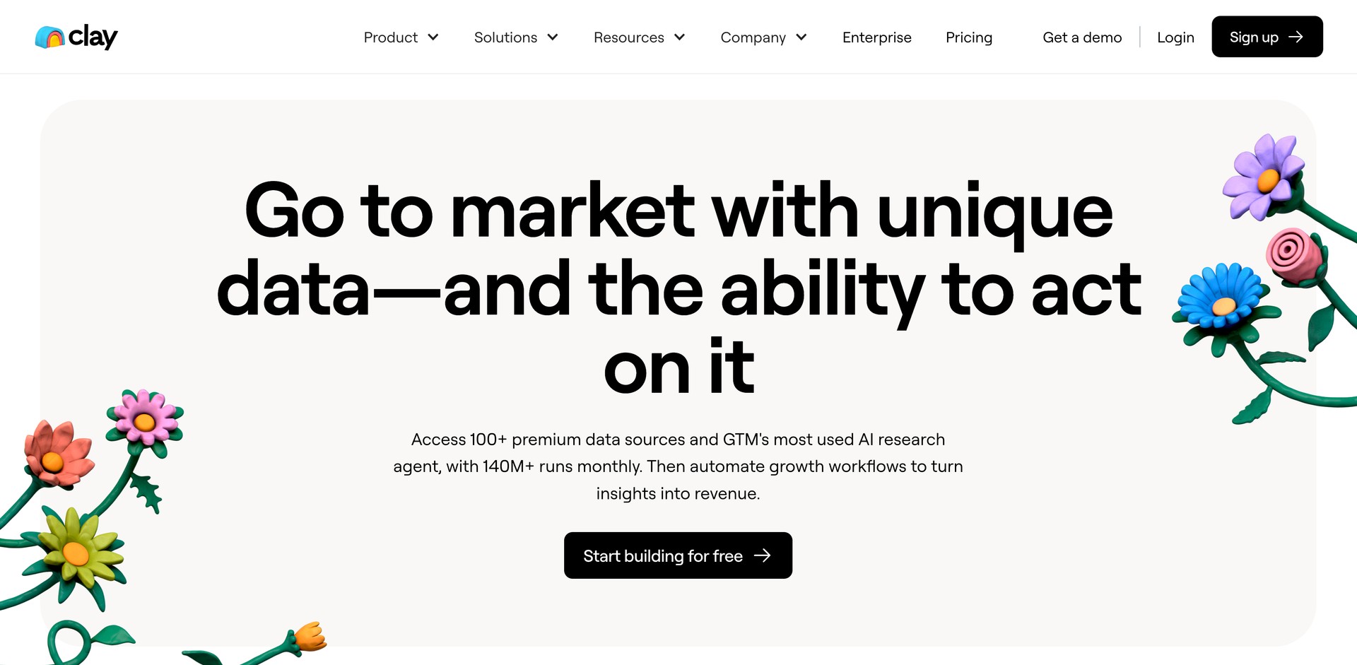 clay.com - Automates GTM workflows with enriched data from 100+ sources.