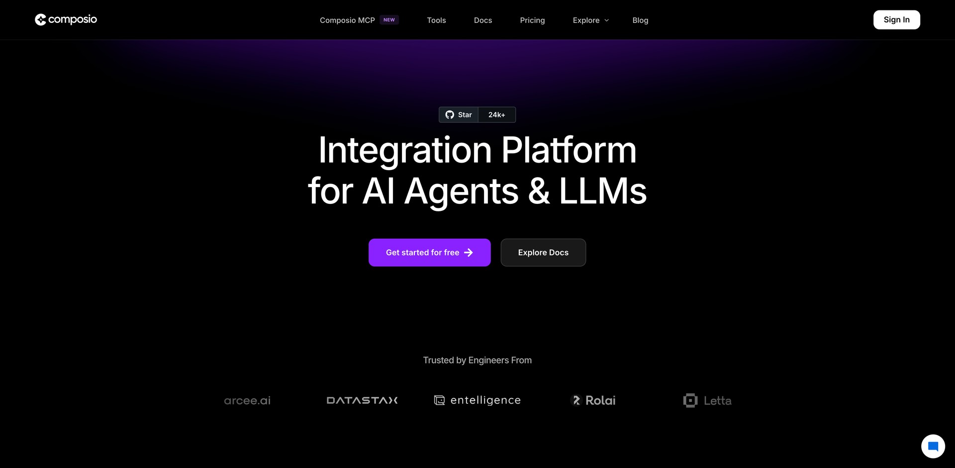 composio.dev - Connects agents to 250+ tools (e.g., GitHub, Salesforce).