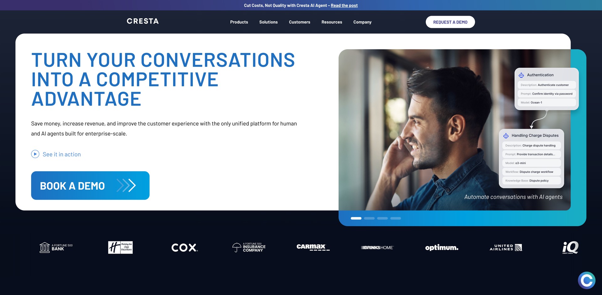 cresta.com - Contact center agent assistance for sales, service, and collectio