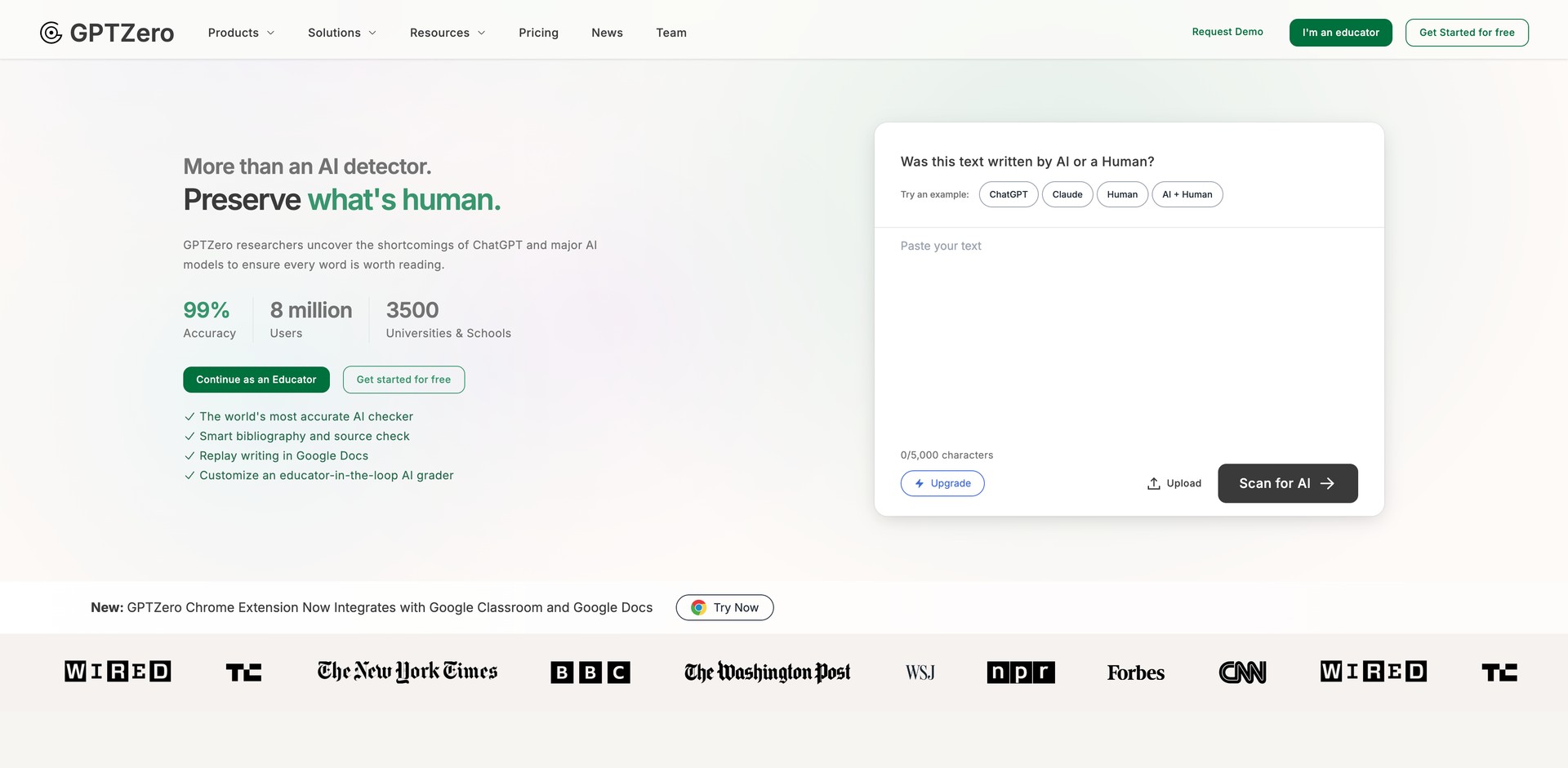 gptzero.me - Detects AI-generated text and improves grammar