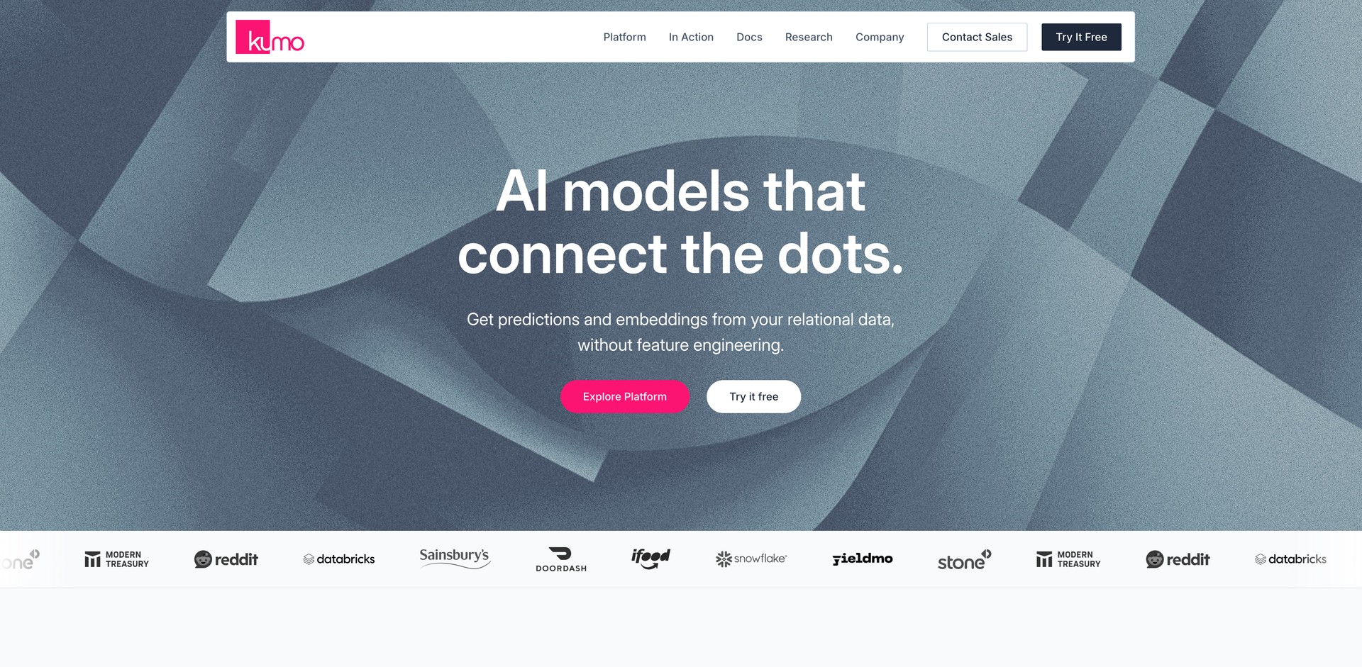 kumo.ai - Predictive model training and embeddings on relational data.