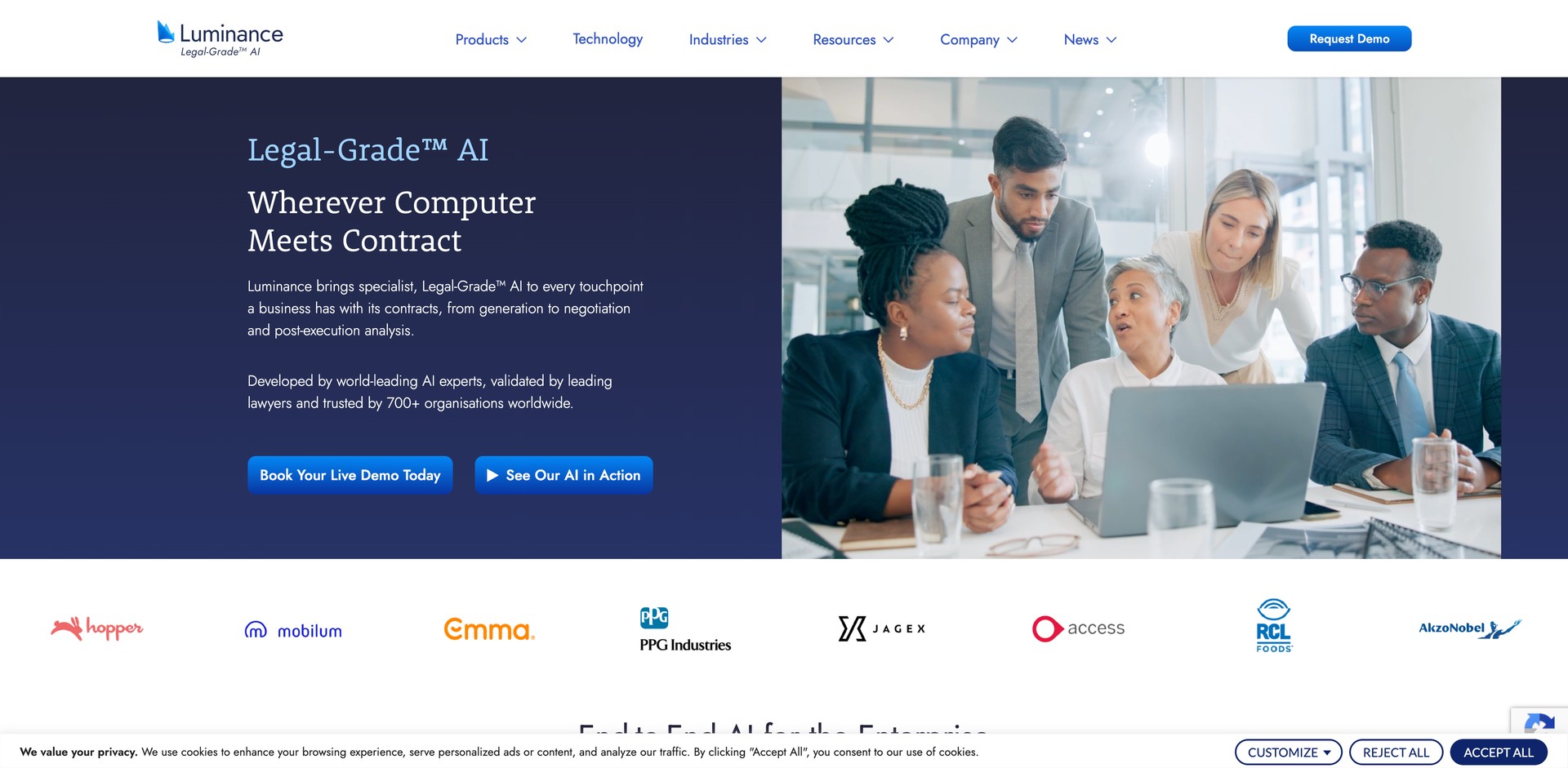 luminance.com - Automates legal contract generation, analysis, and review.