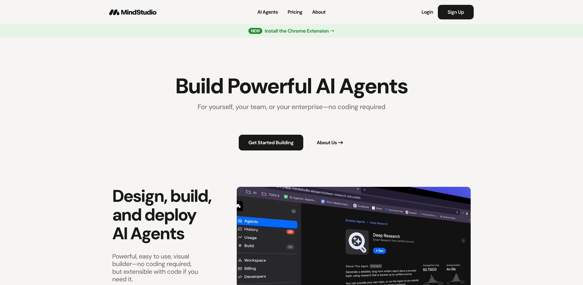 mindstudio.ai - No-code agent creation for content summaries, research, and data
