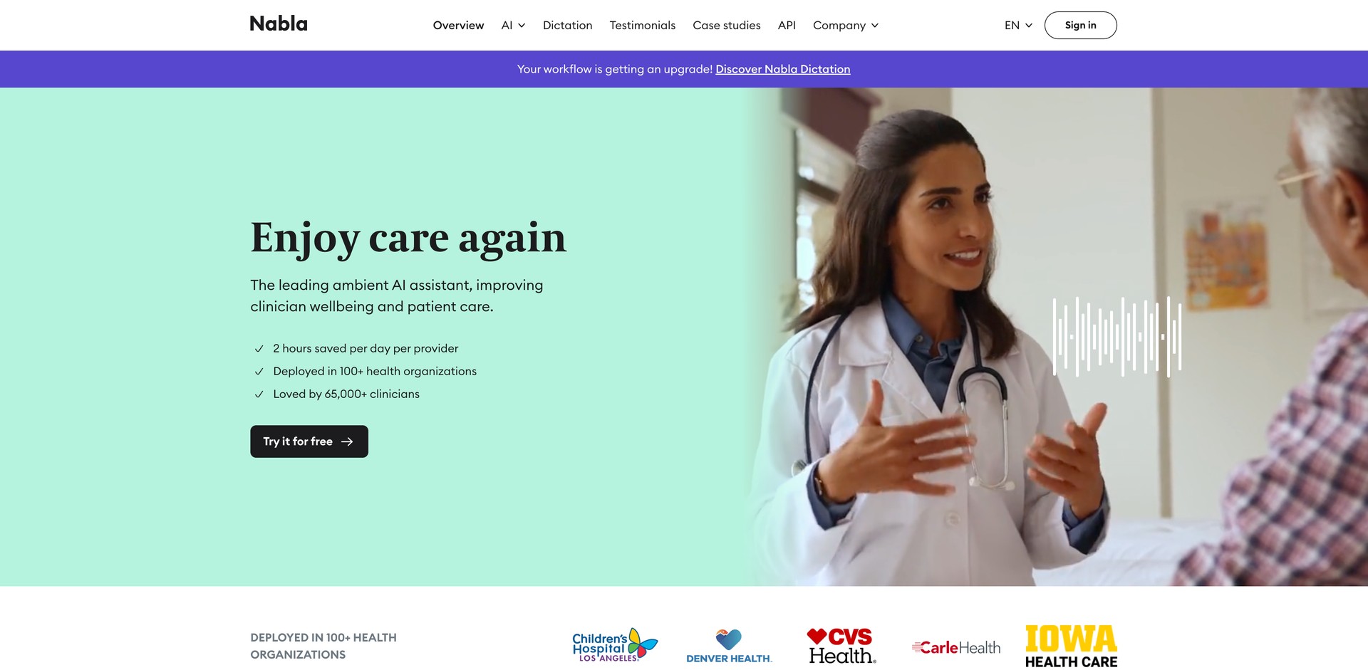 nabla.com - Automates clinical documentation from patient encounters.
