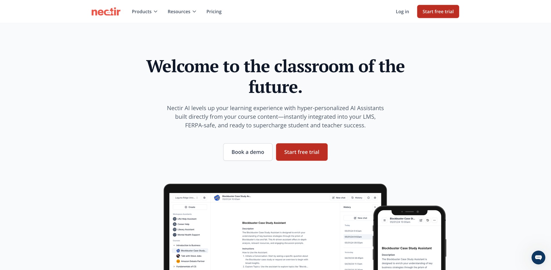 nectir.io - Personalized course assistants for 24/7 LMS support.