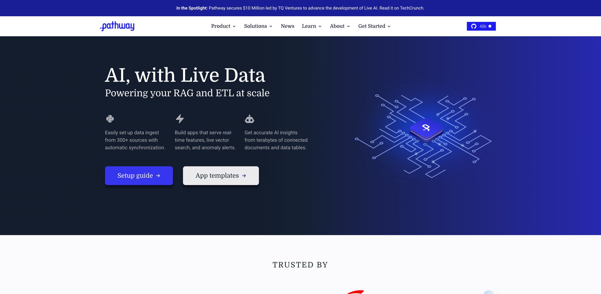 pathway.com - Processes live data for real-time apps, vector search, and LLMs.