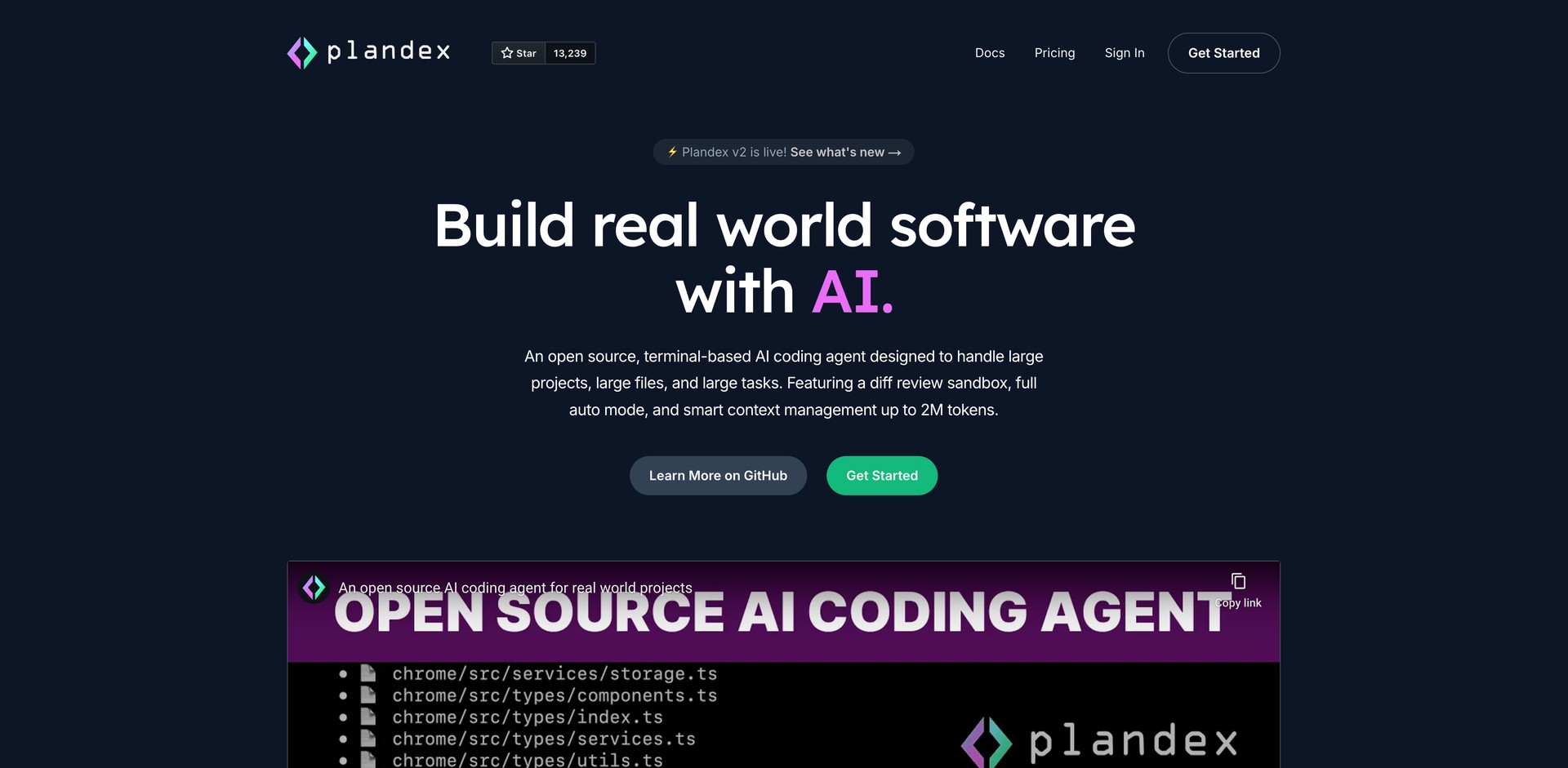 plandex.ai - Terminal-based coding agent for large projects.