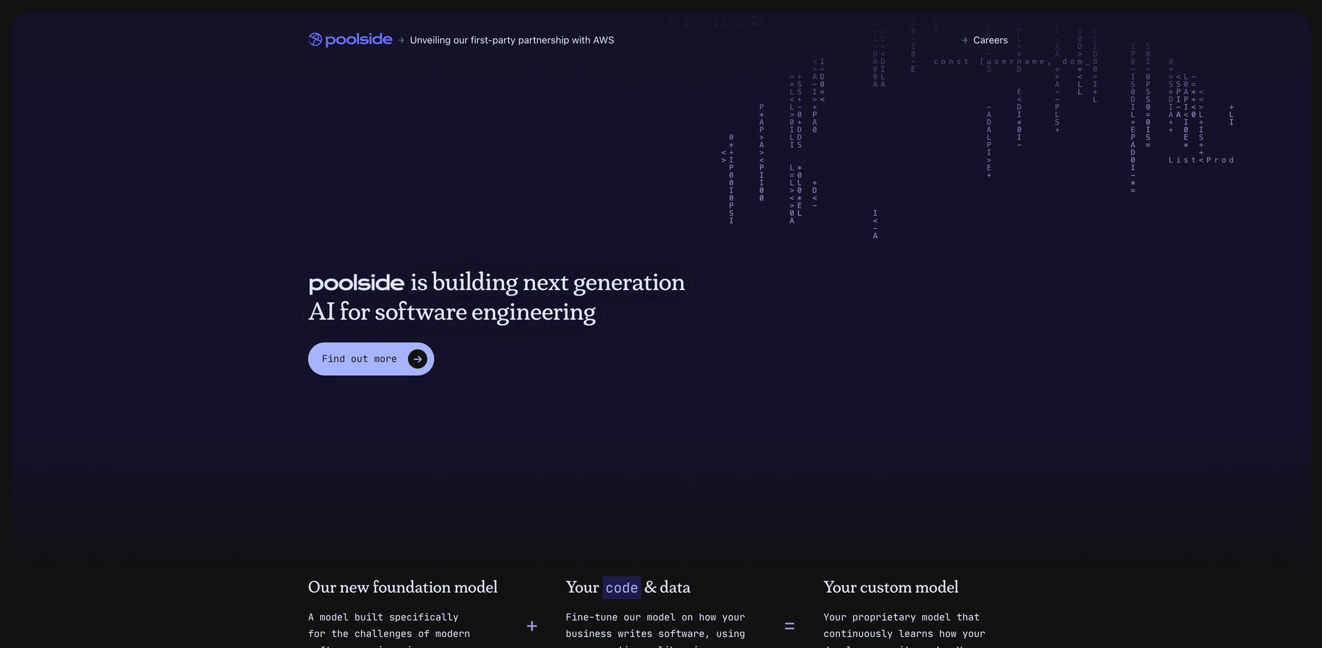 poolside.ai - Customizable code generation models trained on client codebases.