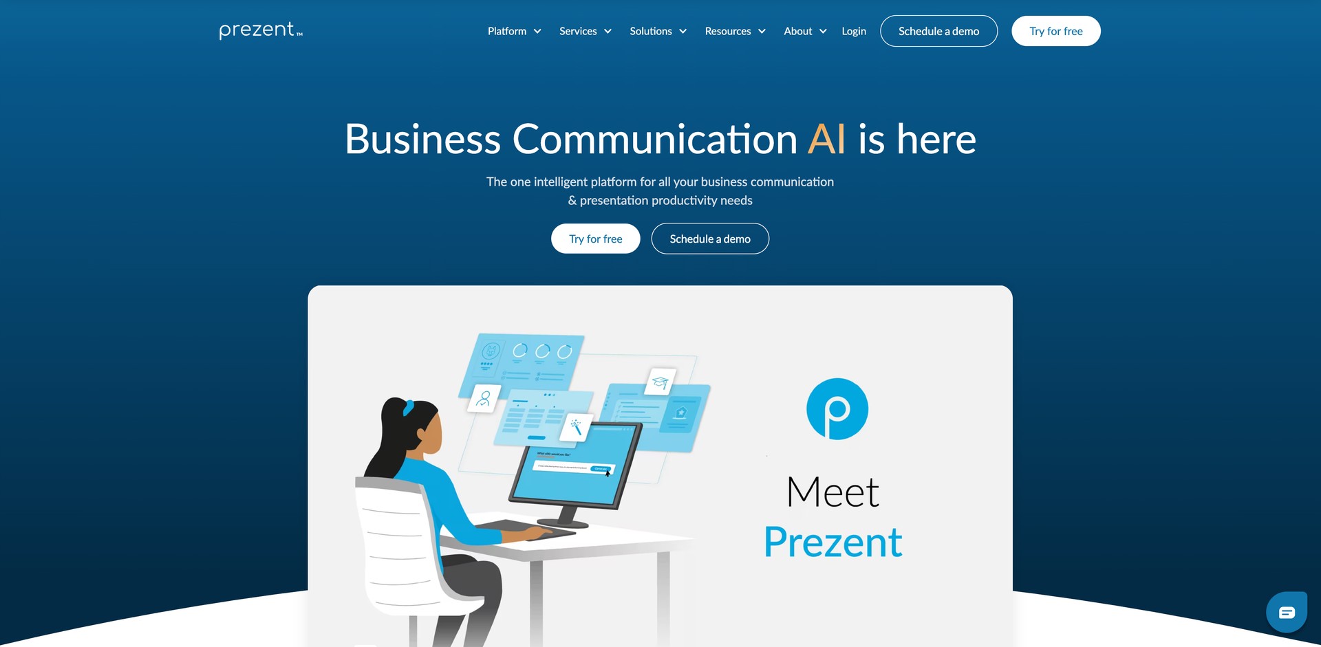 prezent.ai - Creates business presentations from data using templates and stor