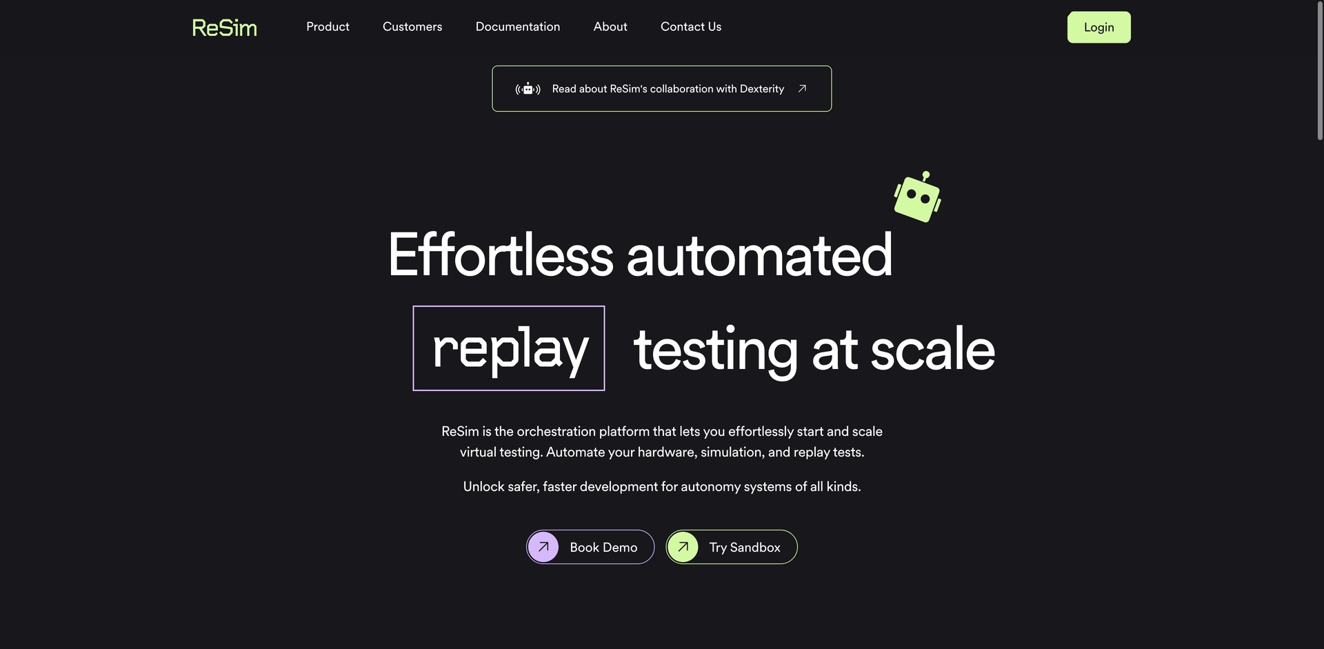 resim.ai - Automates robotics testing and analysis for faster deployment.