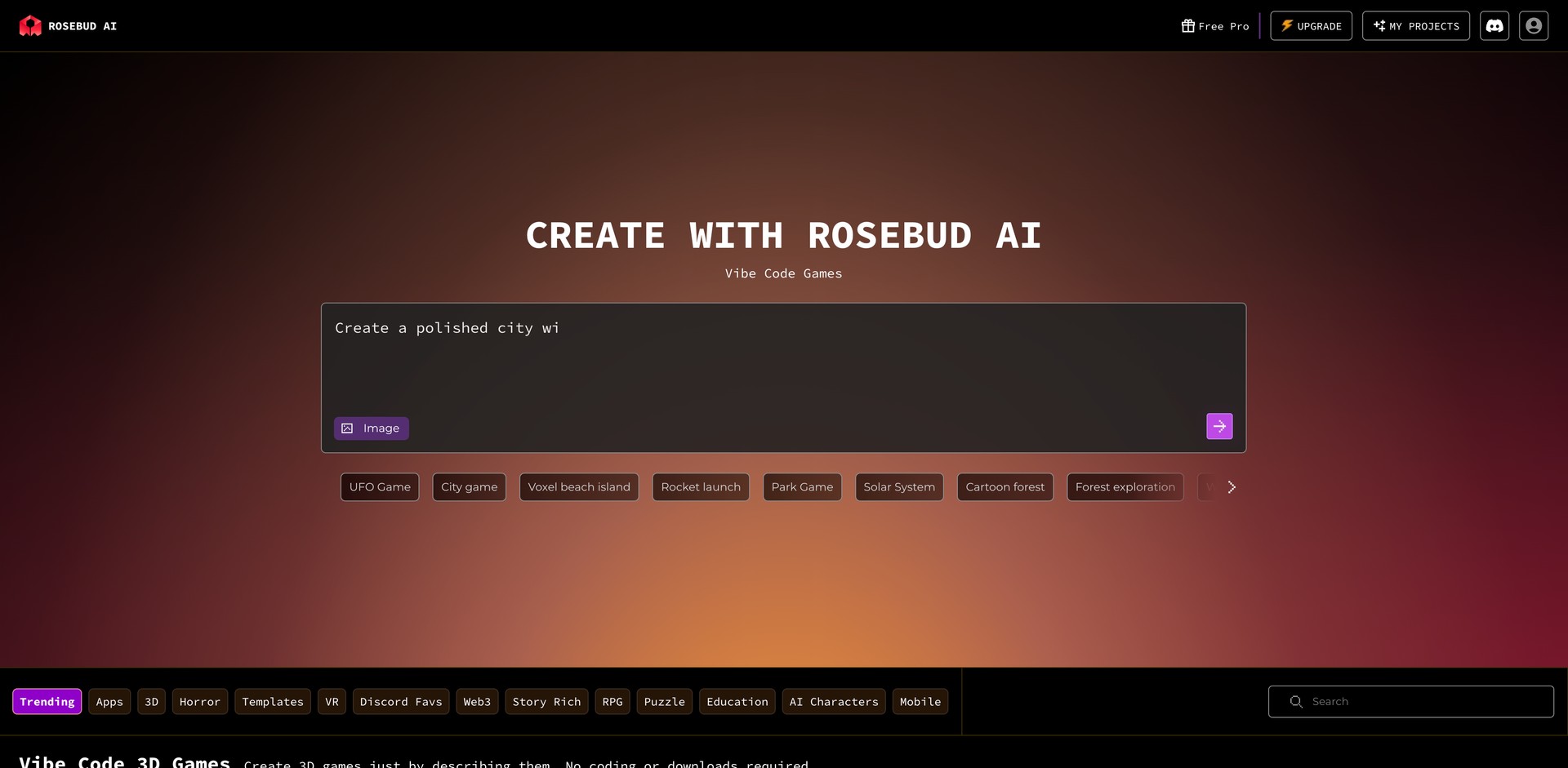 rosebud.ai - Generates 2D/3D games, websites, and web apps from text.