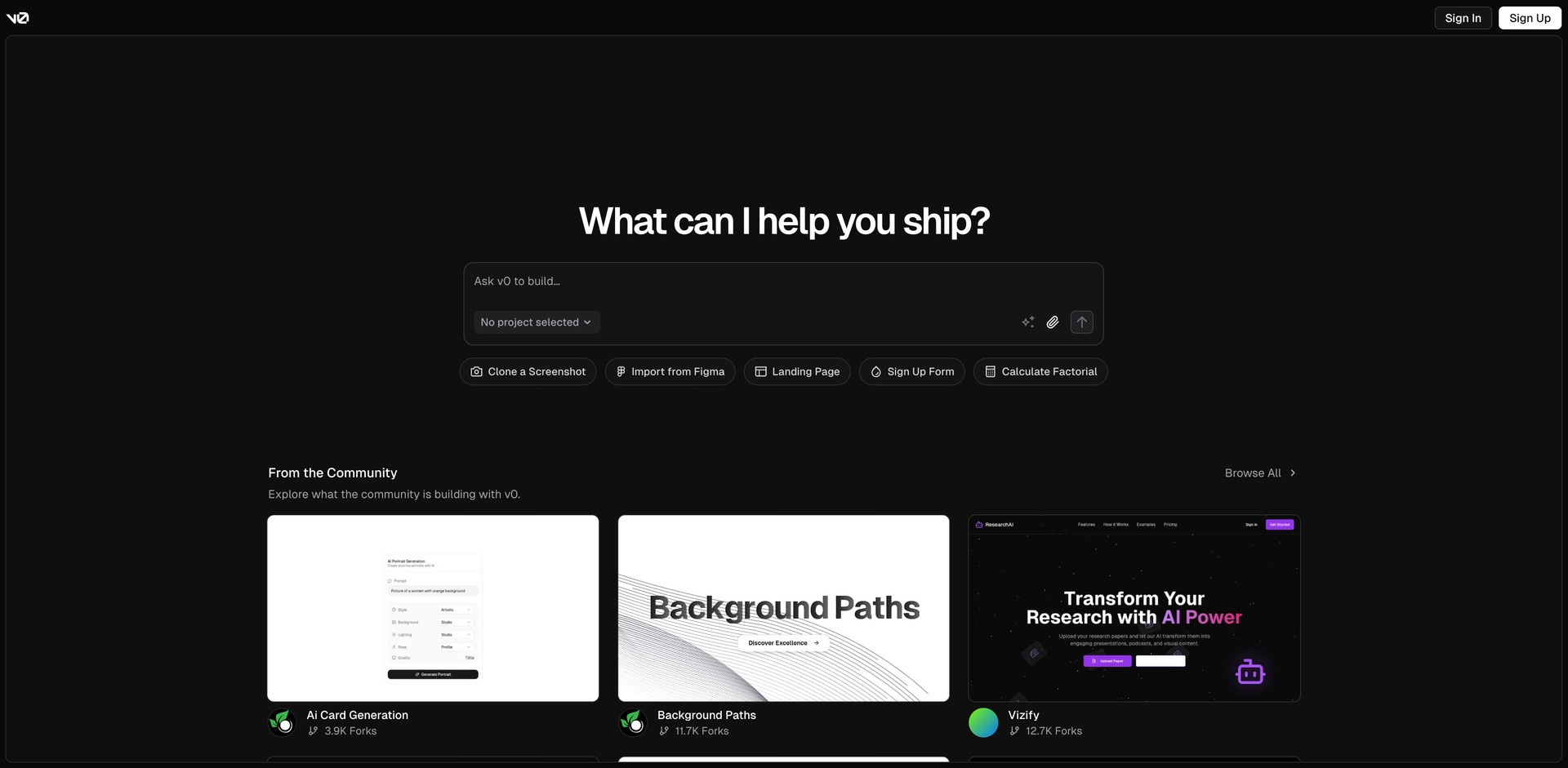 v0.dev - Generates web UI code from text prompts and Figma designs.