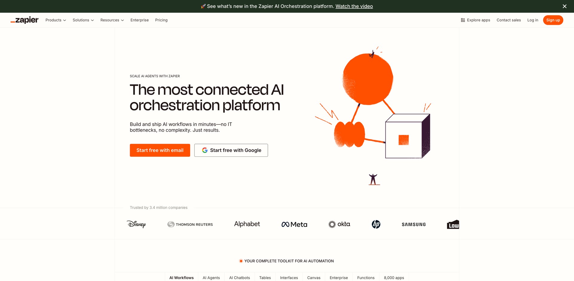 zapier.com - Automates workflows between 7,000+ apps, including chatbots and d